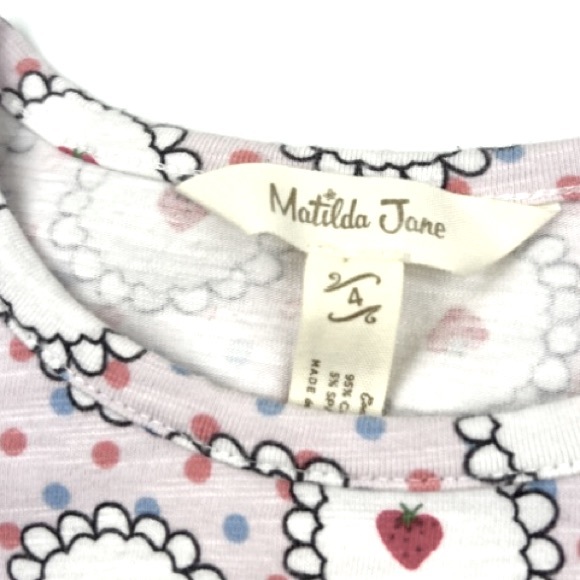 MATILDA JANE Heartfelt Tunic Adorable Strawberry Print Cinched At Waist Size 4 - Picture 6 of 6